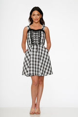 Black & White Plaid Swing Dress