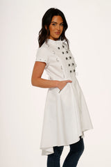 White Battalion Hi-Lo Dress