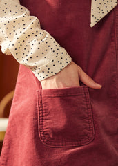 Retro Radiance V-Neck Corduroy Dress