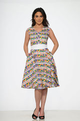 Purple Floral Swing Dress