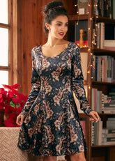 Retro Radiance Fit & Flare Dress