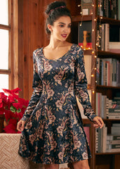 Retro Radiance Fit & Flare Dress