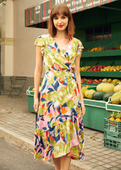 The Brushstroke Breeze Wrap Dress