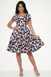 Black & Purple Swing Dress