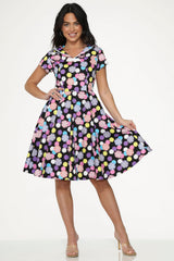 Black & Purple Swing Dress