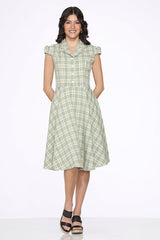 Green Plaid Swing Dress