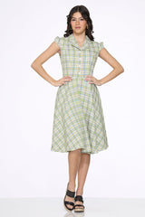 Green Plaid Swing Dress