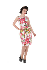 Pink Floral Wiggle Dress