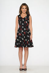Black Swallow Swing Dress