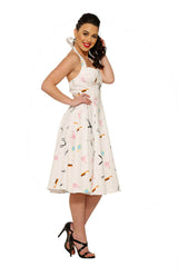 White Beauty Salon Halter Dress