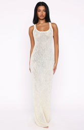 Trying To Forget Me Knit Maxi Dress Cream