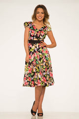 Tropical Mix Floral Swing Dress
