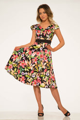 Tropical Mix Floral Swing Dress