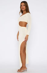 Dusk To Dawn Knit Maxi Dress Cream
