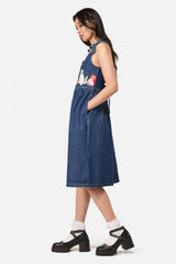 Strawberry Cat Embroidered Pinafore
