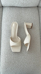 Freda Heel - Cream Raffia