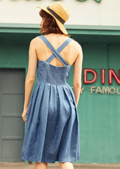 Meet Me on Main Street Chambray Dress