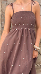 Tammy Maxi Dress - Chocolate Polka