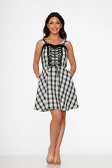 Black & White Plaid Swing Dress