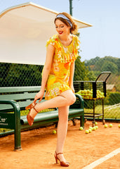That Tropical 'Frilling' Mesh Mini Dress (Final Sale)