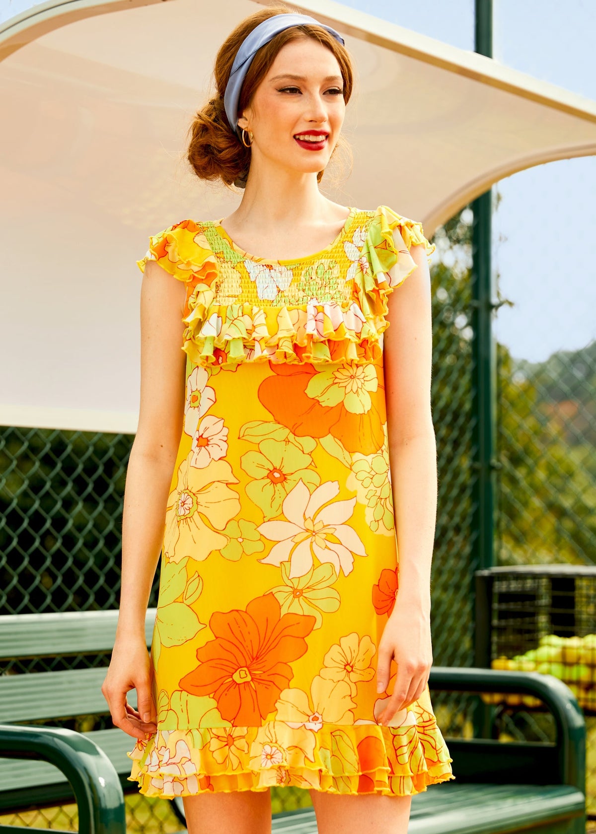 That Tropical 'Frilling' Mesh Mini Dress (Final Sale)