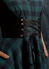 Green Plaid Swing Dress