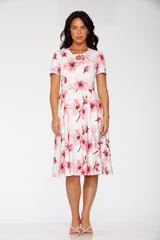 White Orchid Bloom Swing Dress