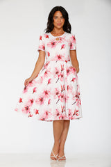 White Orchid Bloom Swing Dress