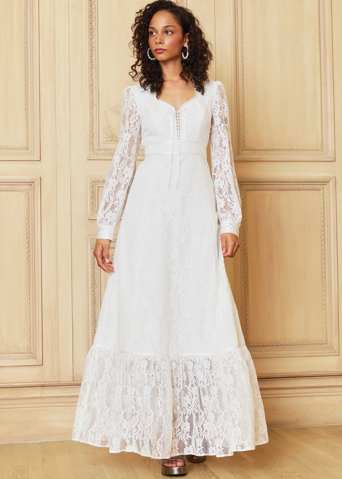 GUNNE SAX for ModCloth Beth Lace Corselette Maxi Dress