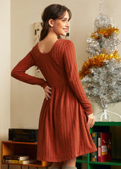 Nostalgic Narrative Knit Dress