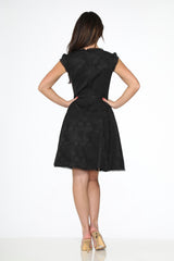 Black Brocade Gothic Swing Dress