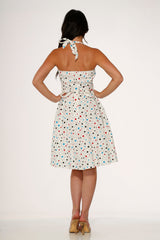 White Candy Halter Swing Dress