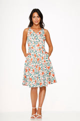 Pink Floral Swing Dress