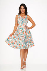 Pink Floral Swing Dress