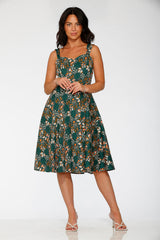 Olive Mushroom Swing Dress