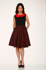 Black & Red Polka Dot Swing Dress