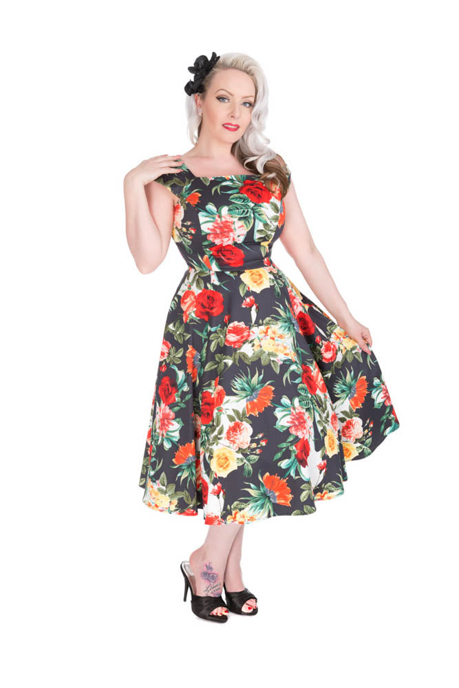 Graceful Rose Swing Dress