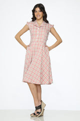 Pink Plaid Swing Dress