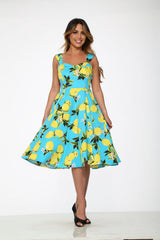 Lemon Print Swing Dress