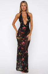 I Only Wish Halter Maxi Dress Lace And Bloom