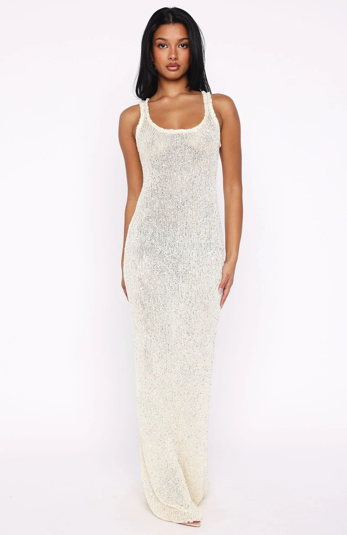 Trying To Forget Me Knit Maxi Dress Cream