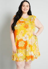 That Tropical 'Frilling' Mesh Mini Dress (Final Sale)