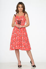 Red Skulls Swing Dress