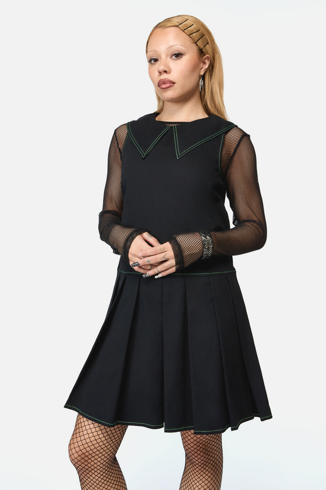 Wired Collar Sleeveless Dress