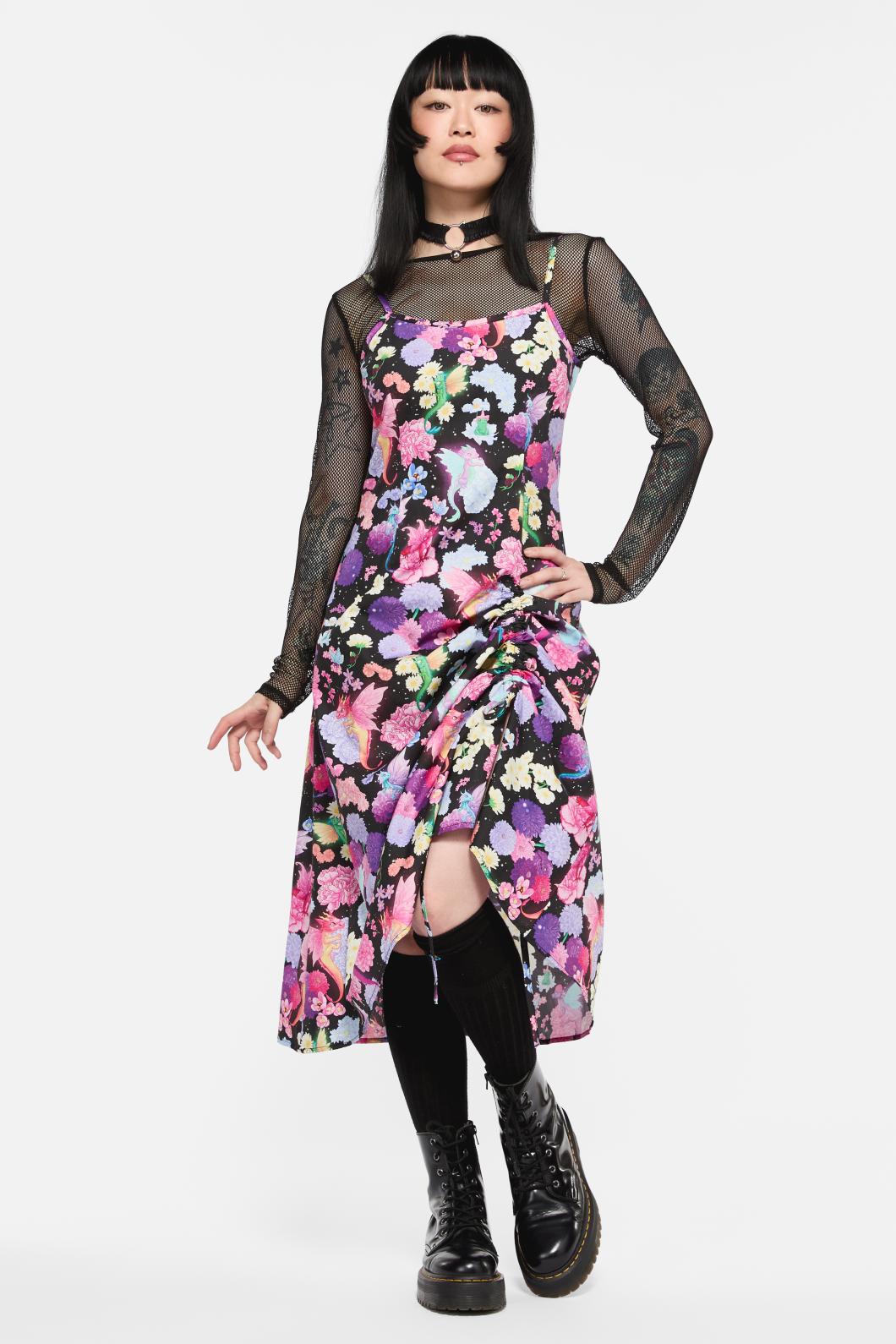 Dragons Grove Drawstring Slip Dress