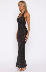 Burning Glance Embellished Maxi Dress Chocolate