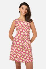 Janie 60'S Button Mini Dress