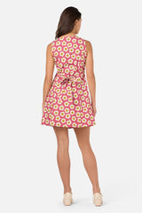 Janie 60'S Button Mini Dress