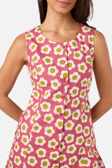 Janie 60'S Button Mini Dress