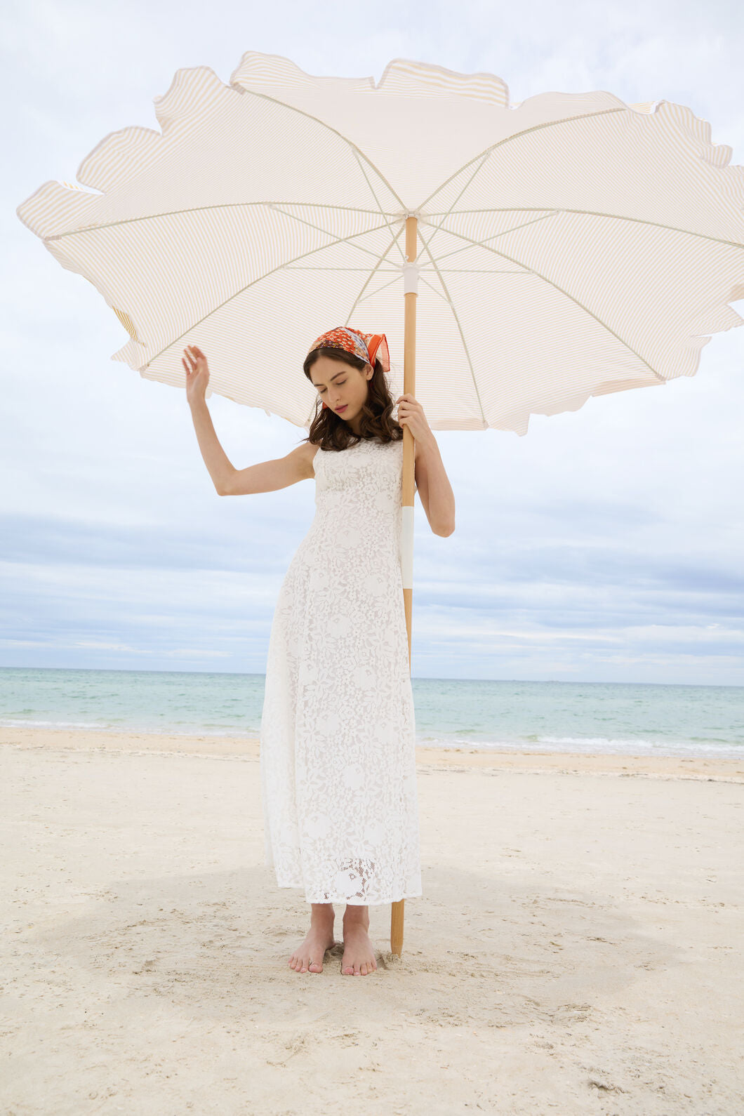Dreamy White Lace Midi Dress